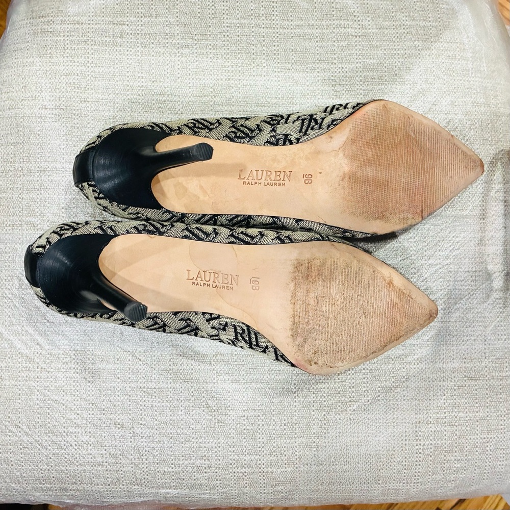 Ralph Lauren Black and Tan Heels - Picture 6 of 8